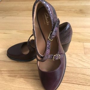 Clarks Artisan adjustable strap heels.